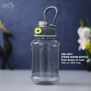 PNI-4091 Straw Water Bottle with Push Button & Lock – BPA Free