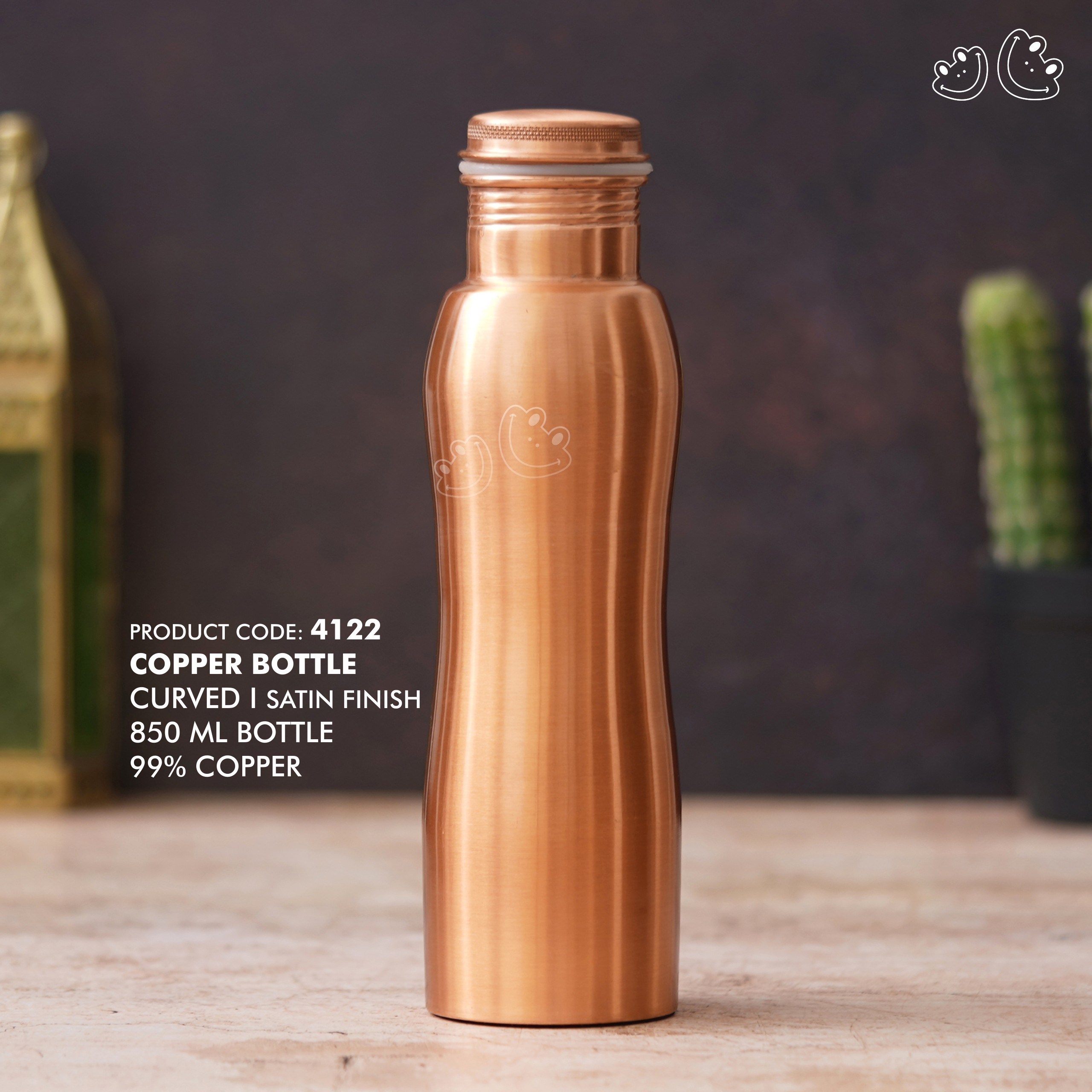PNI-4122 Satin Finish Curved Copper Bottle