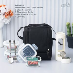 PNI-4152 Borosilicate Glass Lunch Box Set with Bottle