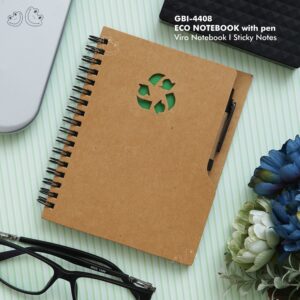 PNI-4408 Eco Recycle Notebook with Sticky Notes & Pen